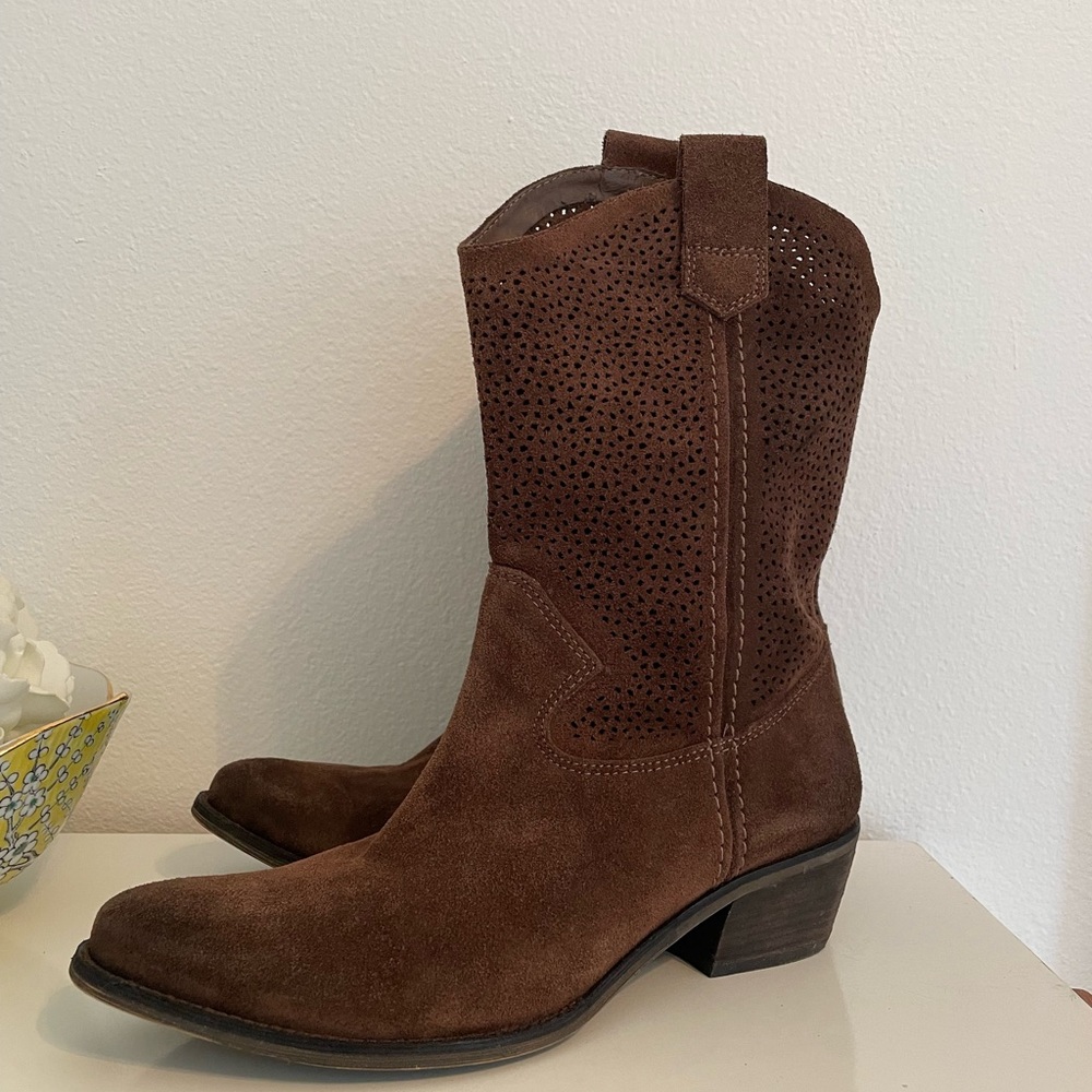 BCBG Suede Brown Boots 9.5